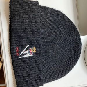 Polo Ralph Lauren black ski bear beanie